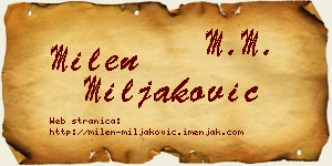 Milen Miljaković vizit kartica